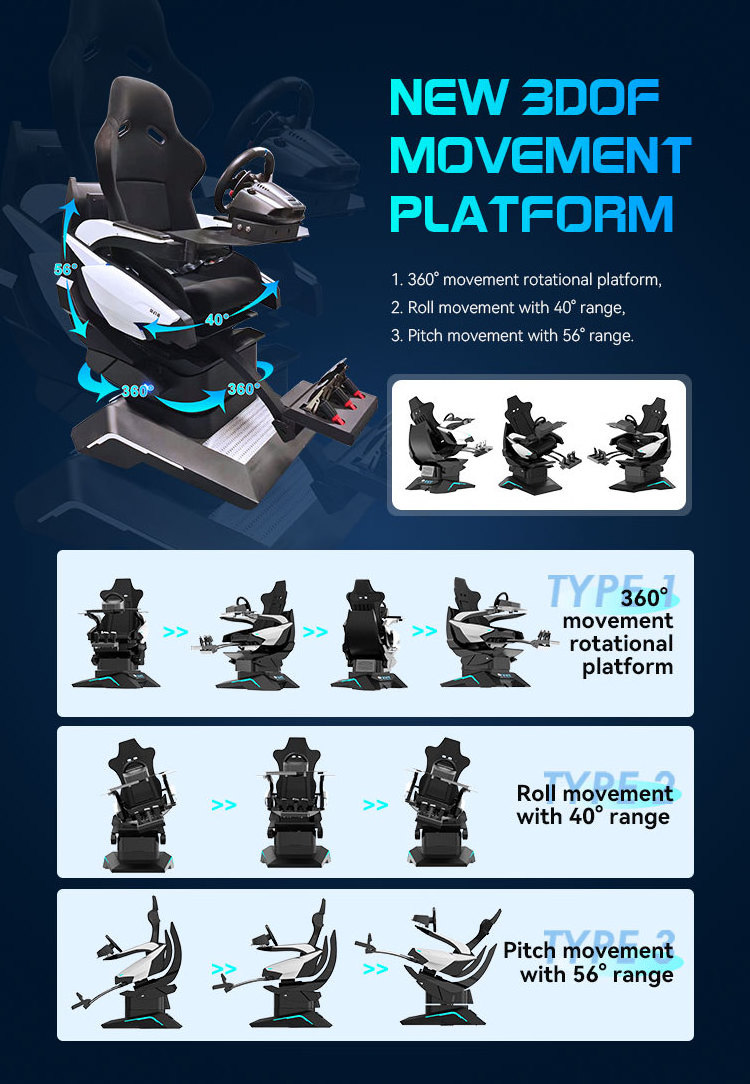 YHY F1 Car Gaming Direct Cockpit Steering Wheel Pedals Arcade Sim Racing Driving Simulator for PC Game