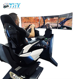 YHY Super Attractive 4D Vr Ride f1 Race Steering Wheel Game Machine 3 Screens Driving Vr Racing Simulator