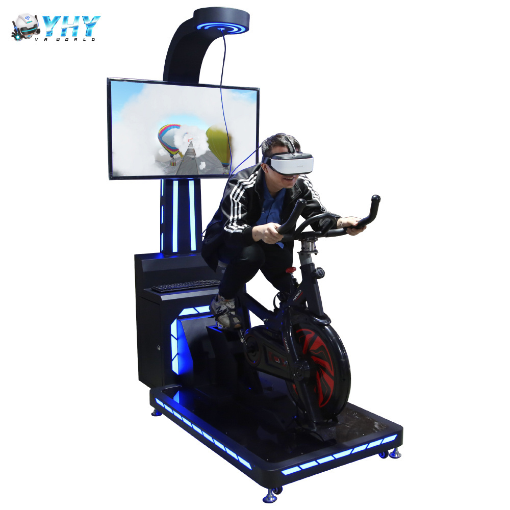 YHY Ajustable Cushion Sports 42 inches Screen Fitness Bicycle 9D Motion Simulator Vr Bike