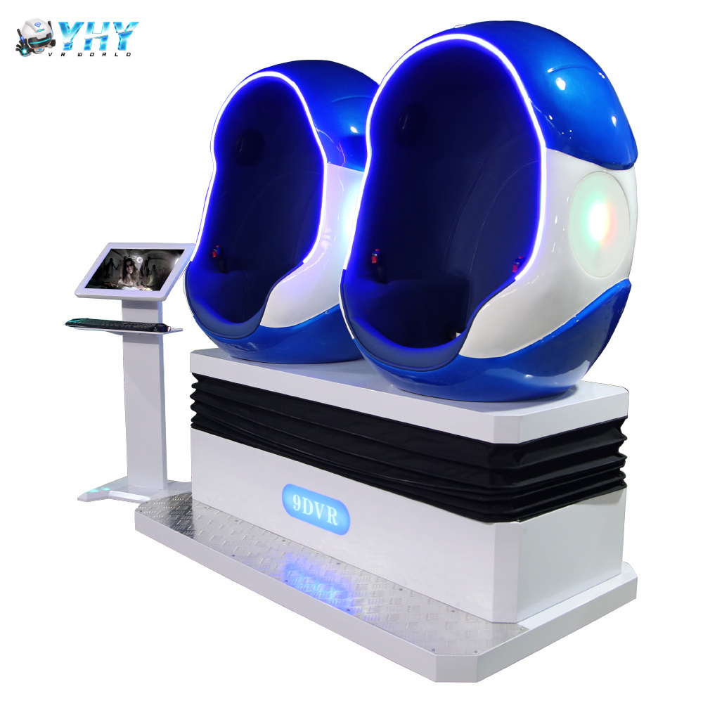 YHY 2 Seats Simulator Machine Over 200pcs Games 3Dof Virtual Reality Chair 9D Egg Vr Cinema