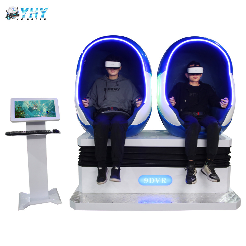 YHY 2 Seats Simulator Machine Over 200pcs Games 3Dof Virtual Reality Chair 9D Egg Vr Cinema