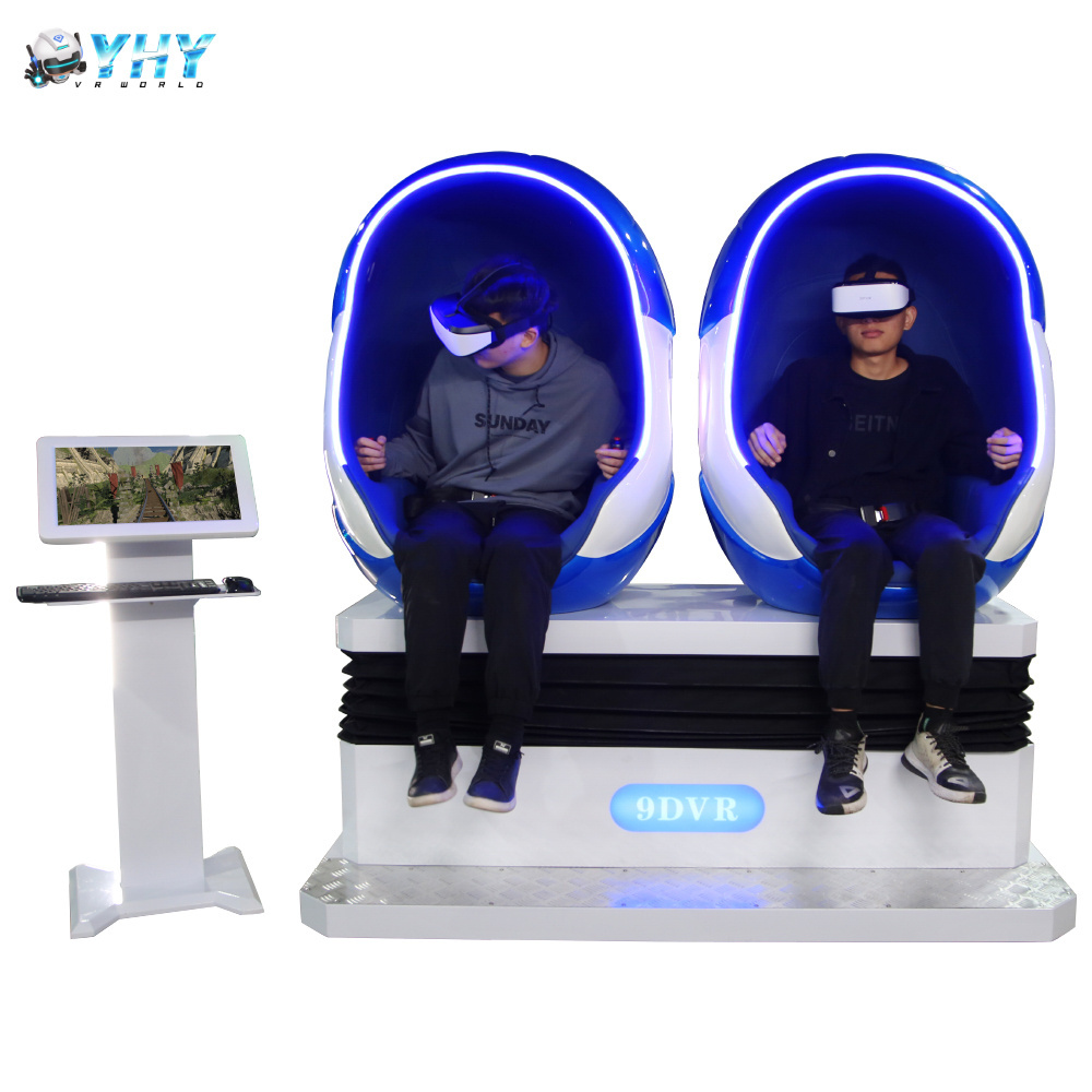 Factory Price 2 Seats Over 200pcs Games 3Dof Virtual Reality Chair 9D Vr Roller Coaster Game Machine Simulator