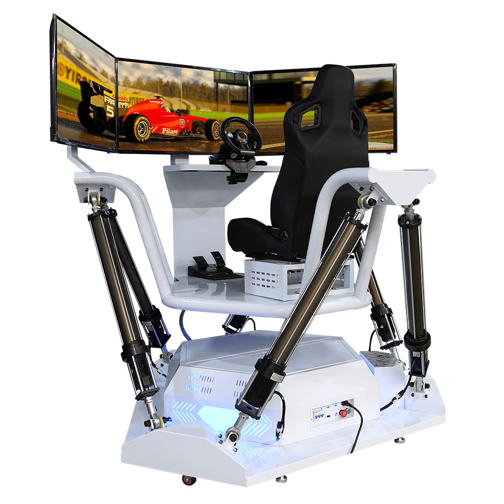 YHY Factory 5000W 3 Screens 6 dof Racing Seat Simulator Motion F1 Driving Vr Simulator Car Racing Game