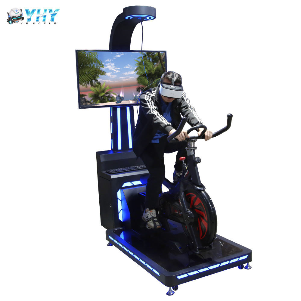 YHY Ajustable Cushion Sports 42 inches Screen Fitness Bicycle 9D Motion Simulator Vr Bike