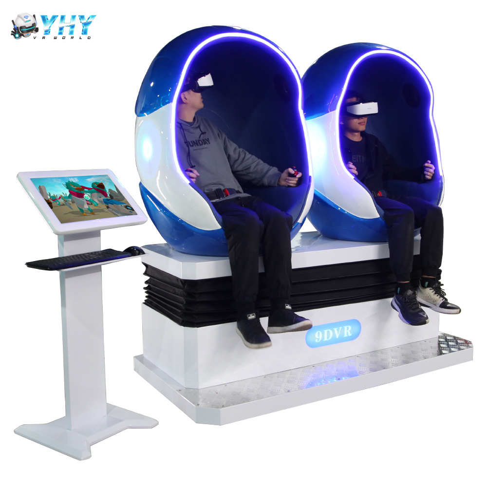 Factory Price 2 Seats Over 200pcs Games 3Dof Virtual Reality Chair 9D Vr Roller Coaster Game Machine Simulator