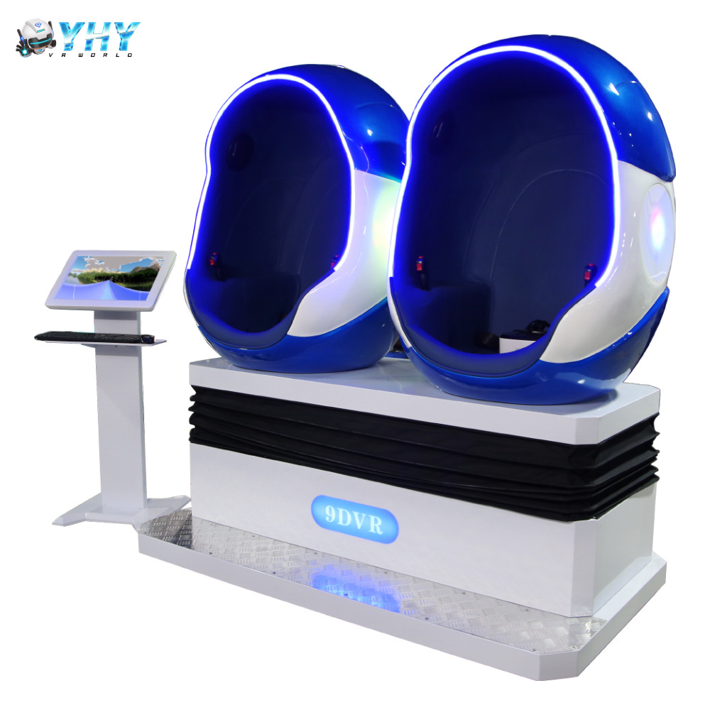 YHY Factory Kids Adults Play Vr Attraction 2 Seats Virtual Reality Cinema Double  9D Cinema Vr Egg Chair