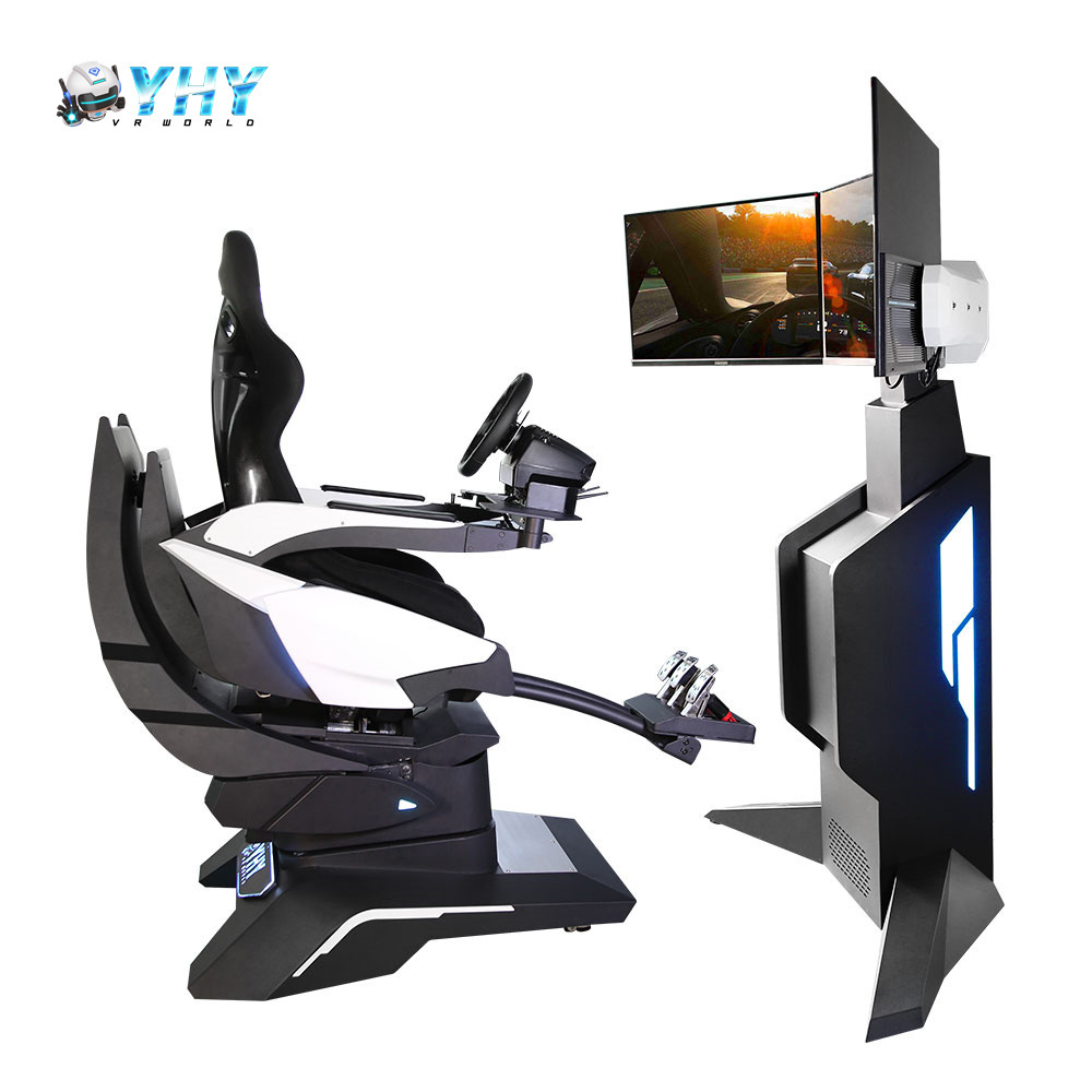 YHY Super Attractive 4D Vr Ride f1 Race Steering Wheel Game Machine 3 Screens Driving Vr Racing Simulator