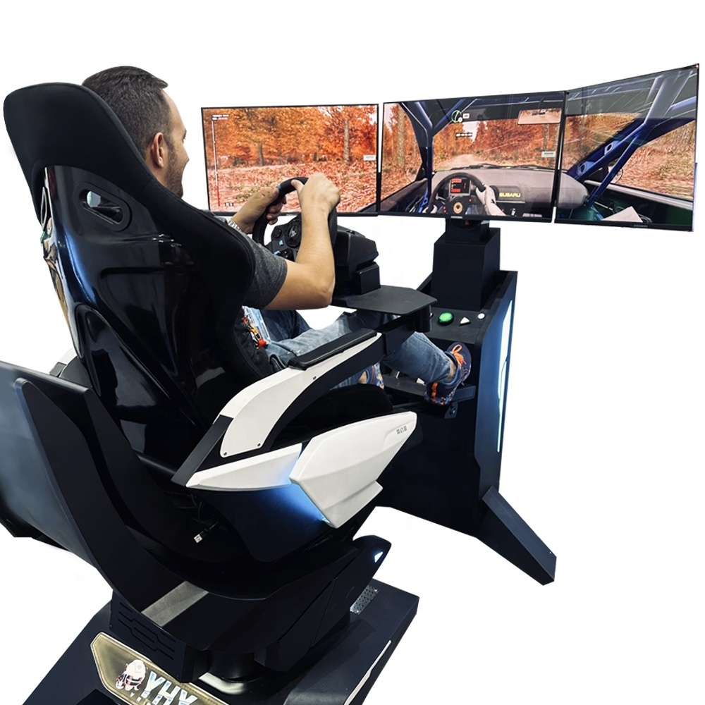 New 32 inch Screen 3 Dof Motion F1 Race Steering Wheel 9D Vr Amusement Park Rides Driving Cockpit Racing Simulator