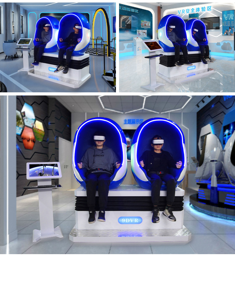 Factory Price 2 Seats Over 200pcs Games 3Dof Virtual Reality Chair 9D Vr Roller Coaster Game Machine Simulator