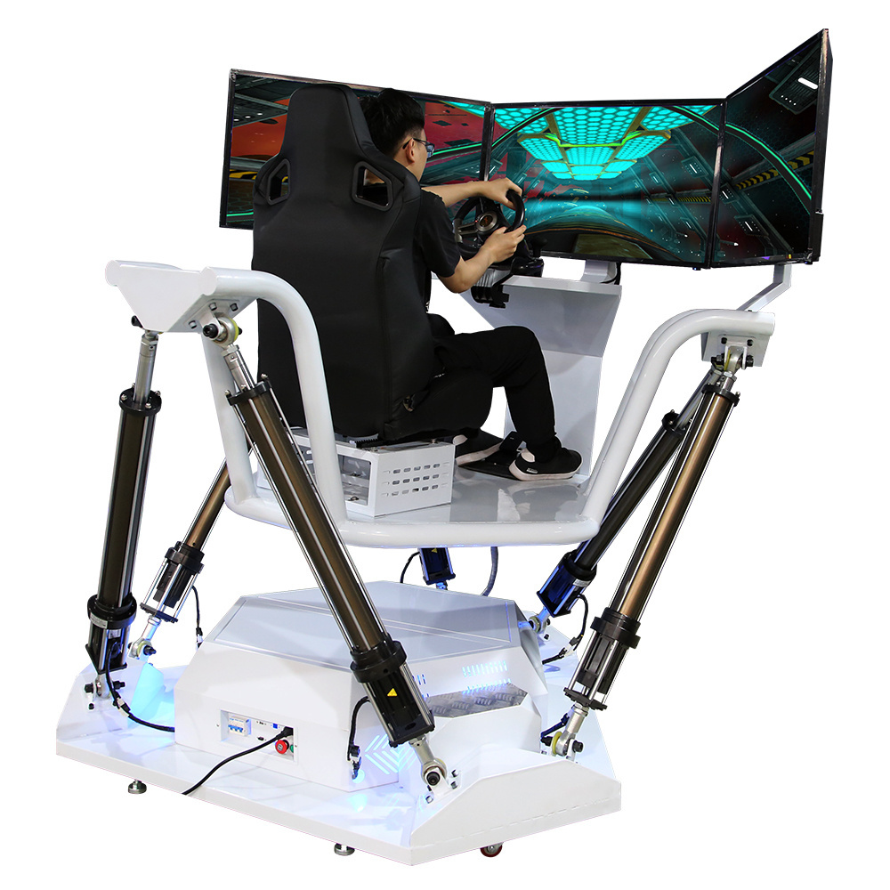 YHY Factory 5000W 3 Screens 6 dof Racing Seat Simulator Motion F1 Driving Vr Simulator Car Racing Game