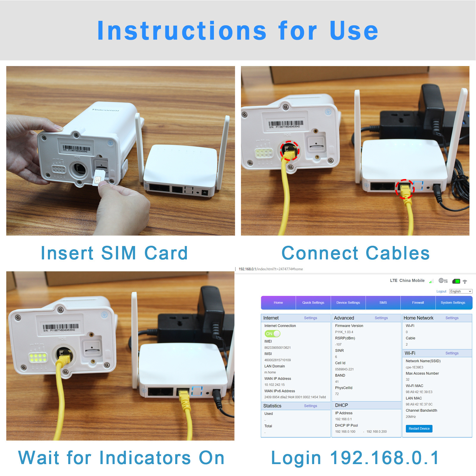 YF-P11K Yeacomm IP67 Waterproof Outdoor 4G LTE Wi-Fi CPE Router with sim card slot