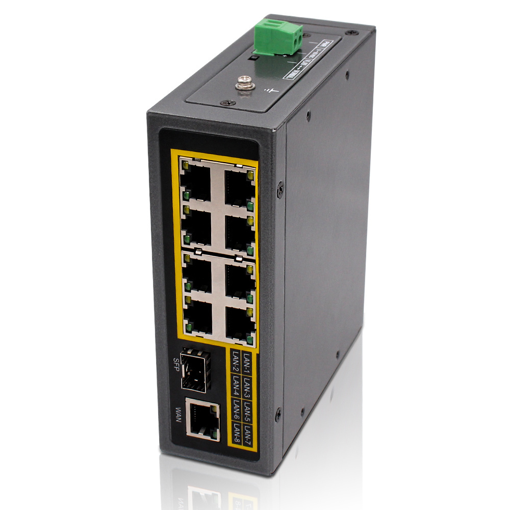 Industrial Switch SW1010 Gigabit 8 Port 10/100/1000Mbps Din-Rail SFP PoE Switch