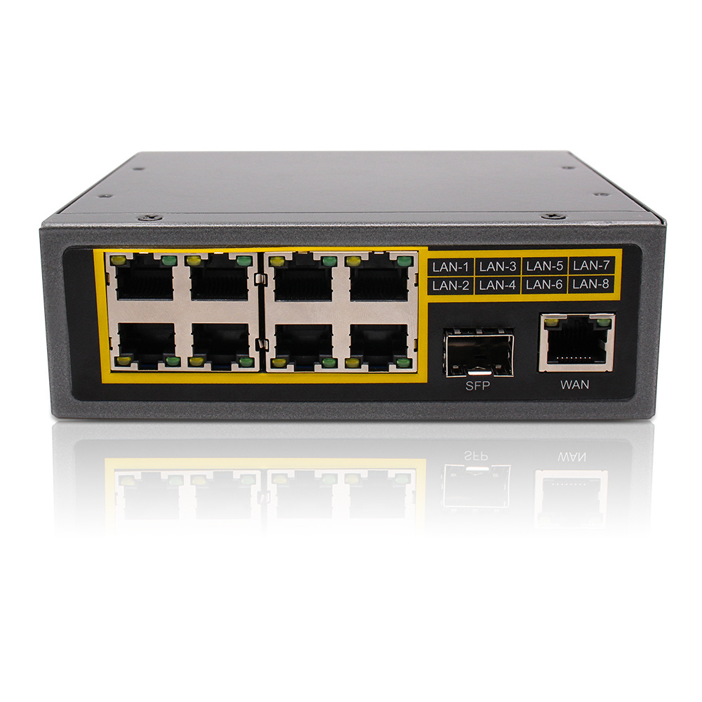 Industrial Switch SW1010 Gigabit 8 Port 10/100/1000Mbps Din-Rail SFP PoE Switch