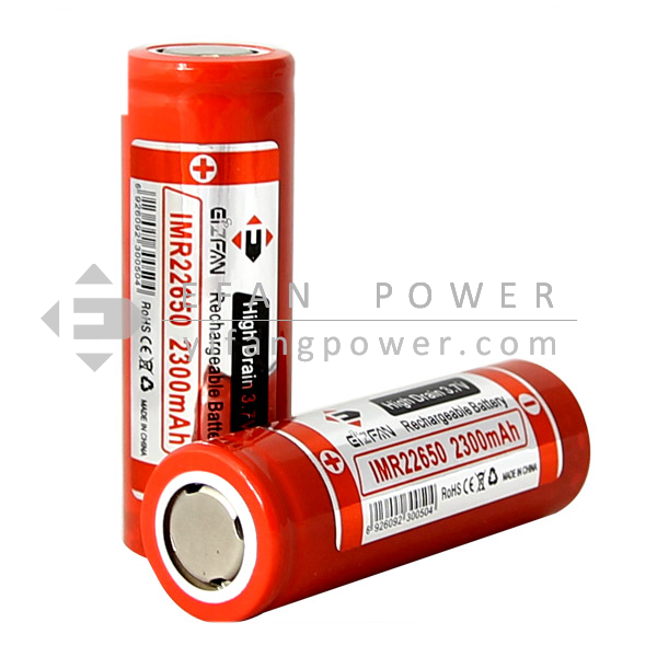 EFAN IMR 22650 2300mAh battery 3.7v High Li-ion Flat Rechargeable Battery Cell For /Power tools