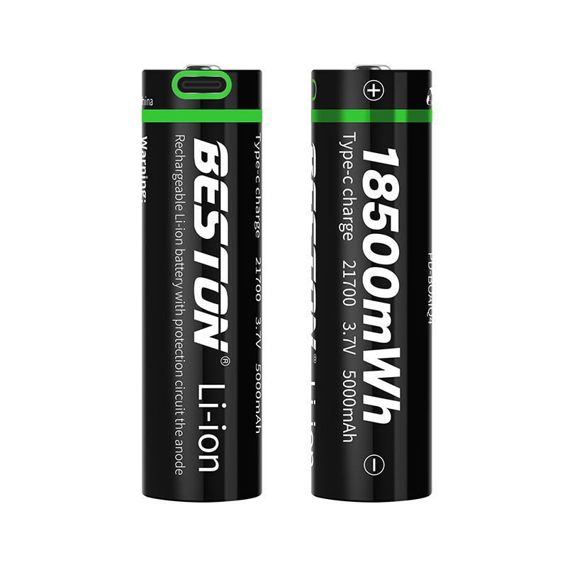 Beston strong power 21700 5000mah  lithium battery 3.7V rechargeable batteries for flashlights, working lights, emergency lights