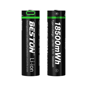 Beston strong power 21700 5000mah  lithium battery 3.7V rechargeable batteries for flashlights, working lights, emergency lights