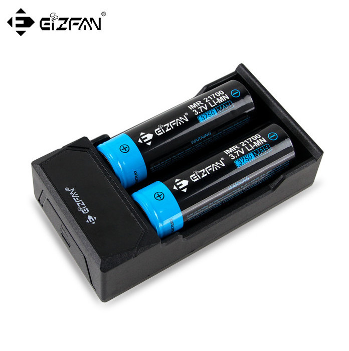 LED Display 2 slots 3.7V li-ion battery charger Eizfan NC2 18650 18350 26650 20700 21700 USB Intelligent charger