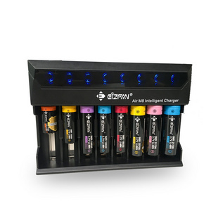 Full stock High quality 18650 21700 20700 26650 external li ion battery 8 slot charger with LED display