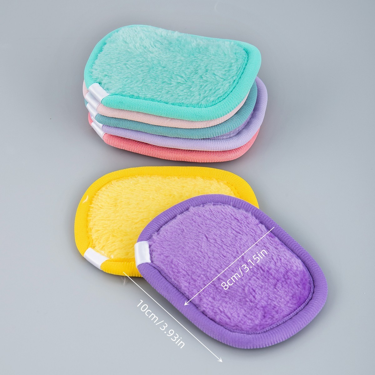 Customization Square Reusable Flannel Microfiber Makeup Remover Pads Facial Exfoliating Cleaning  Cloth For Washing Face