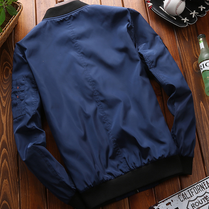 Blue new style cheap custom satin bomber jacket