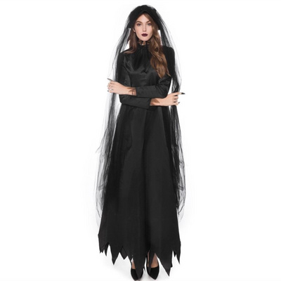 Dark Witch Costume for Women Sorceress Dress Wicked Witch Hat Halloween Costumes