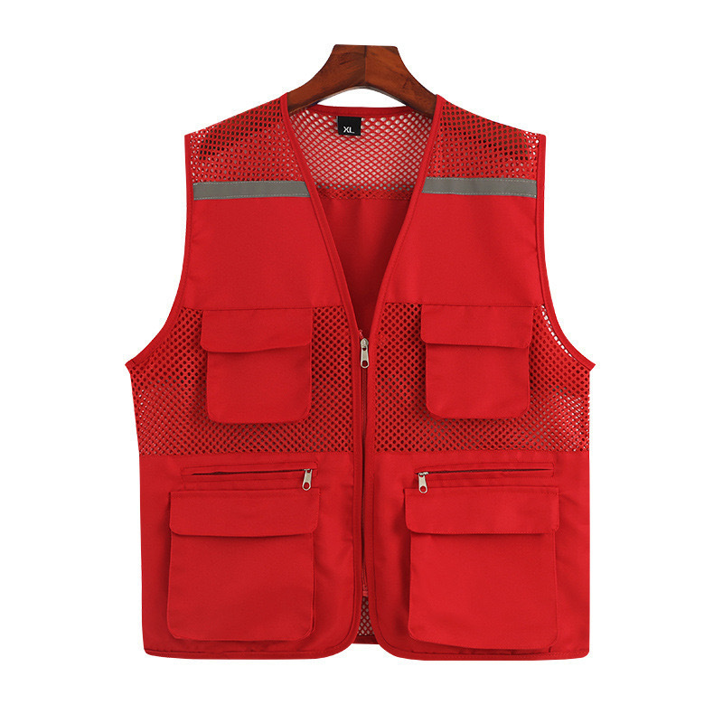 Hot Sale Reflective Working Vest Outdoor Vest for Fishing Photography Teamwork with Multi Pockets