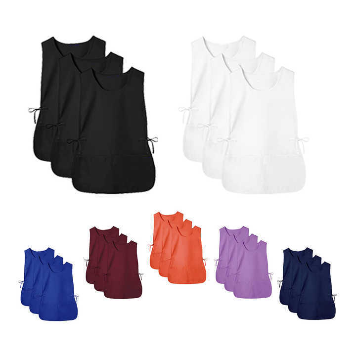 Wholesale Unisex Cleaning Smock Cooking Hospital Nurse Waist Double Sided Cobbler Apron With Pockets