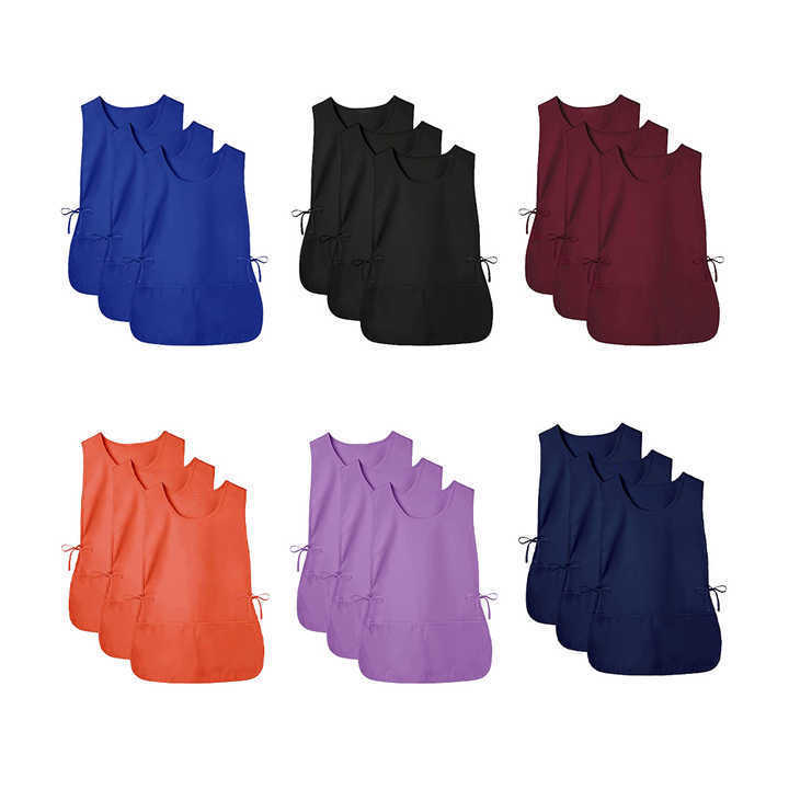 Wholesale Unisex Cleaning Smock Cooking Hospital Nurse Waist Double Sided Cobbler Apron With Pockets