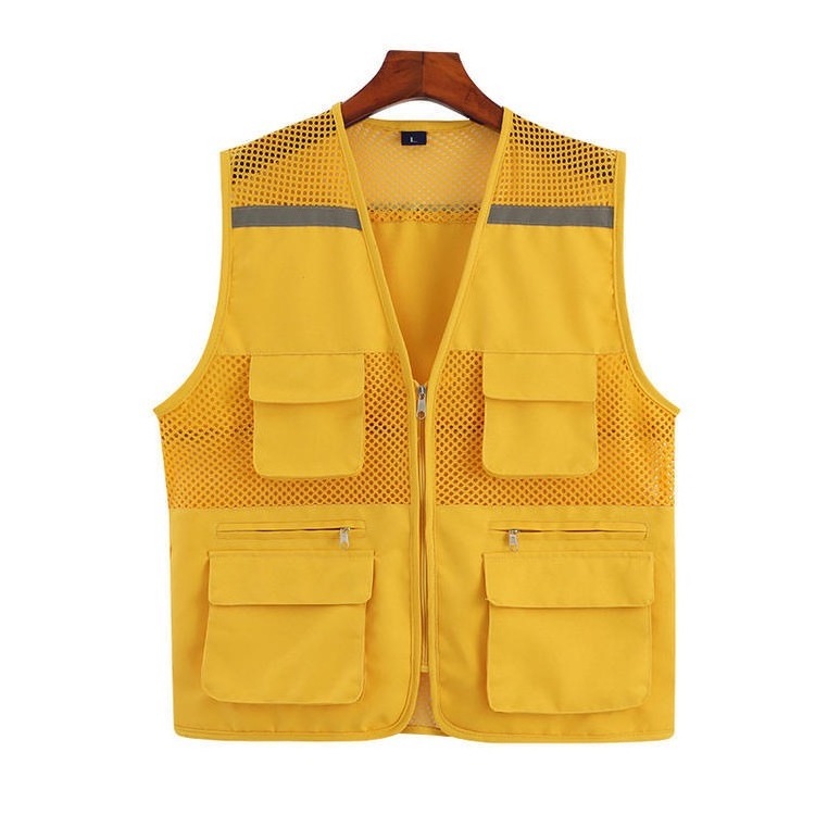 Hot Sale Reflective Working Vest Outdoor Vest for Fishing Photography Teamwork with Multi Pockets