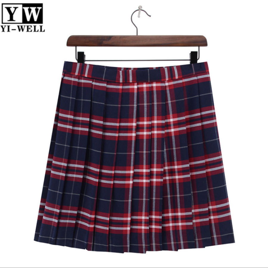 Custom Girls Japanese School Uniform Short Plaid Skirt Cotton Girl Skirt