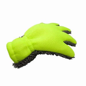 Auto Detailing Wheel Cleaning White Color Super Thick Plush Chenille Microfibre Car Wash Mitt For Detailing