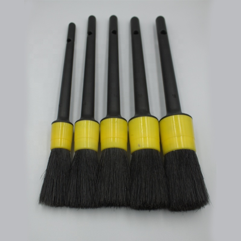 car detailing brush cleaning natural boar hair brushes auto detail tools products 5pcs wheels