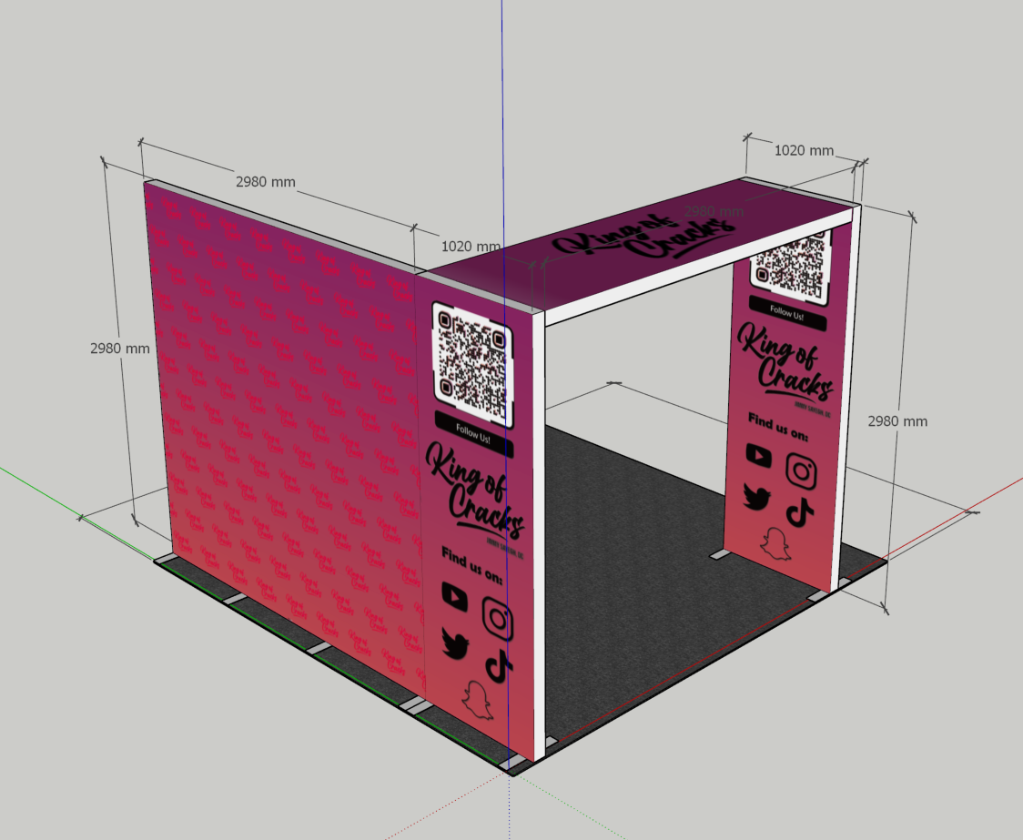 Tradeshow booth Fabric double-sided light box  Standing  illuminated Advertising display stands LED fabric Print