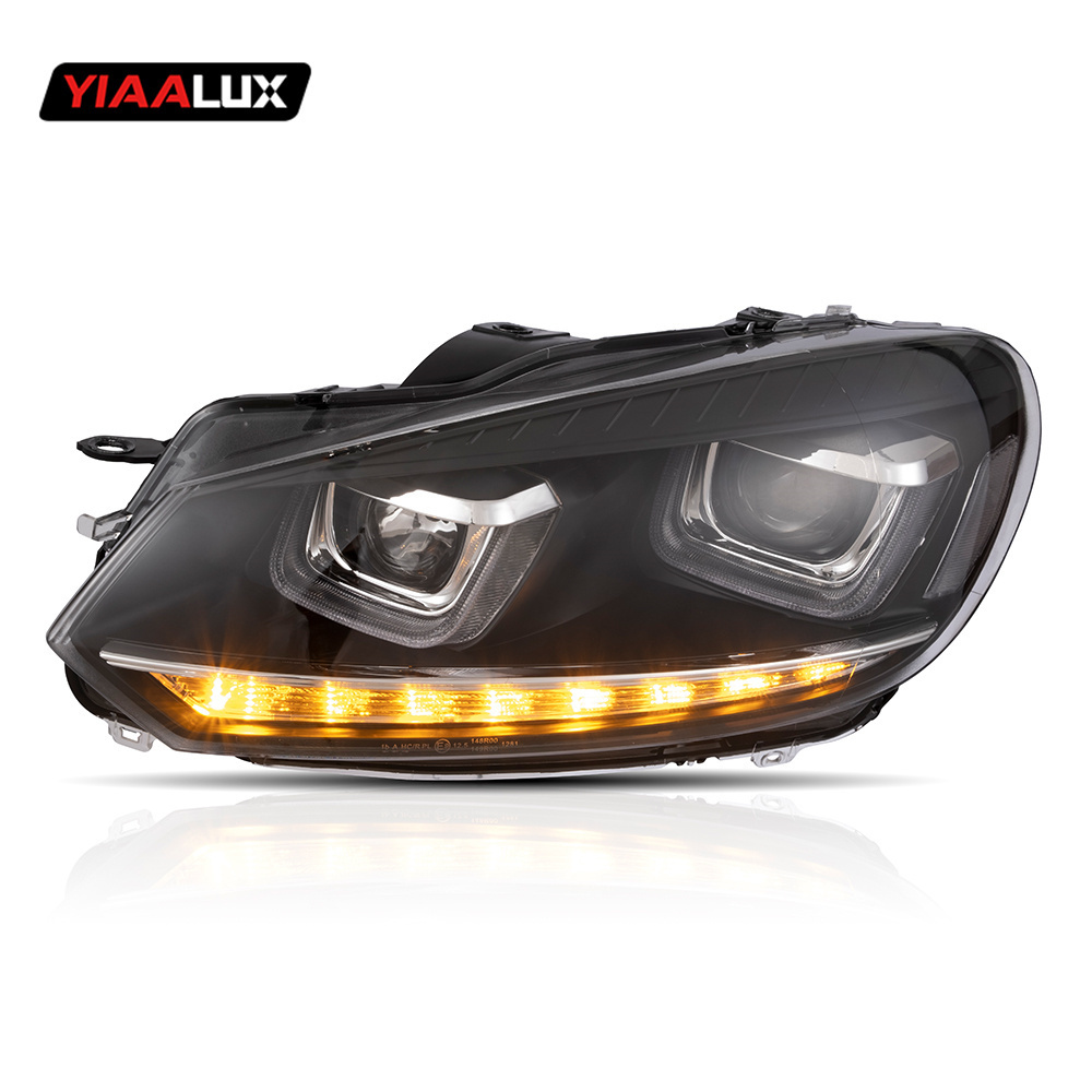 Suitable for Volkswagen Golf 6 headlight assembly modified LED daytime running lights LED water turn lights led headlights