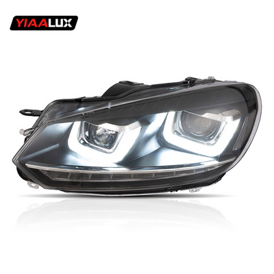 Suitable for Volkswagen Golf 6 headlight assembly modified LED daytime running lights LED water turn lights led headlights