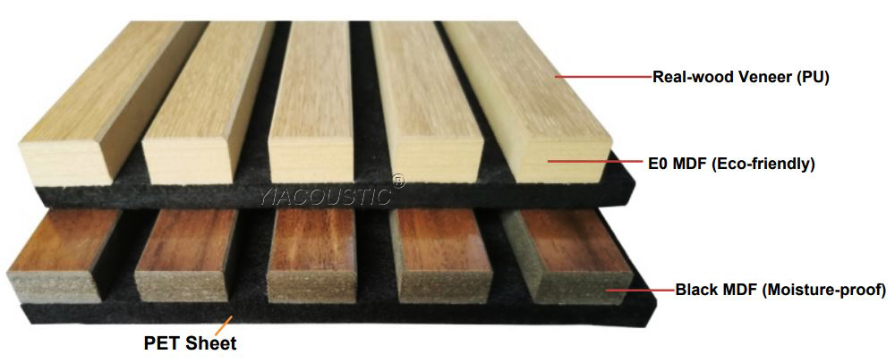 Sound Absorption MDF Wood Slat Soundproof Wall And Ceiling Wood Slat Acoustic Panels