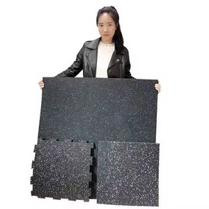 Eco-friendly Speckles crossfit rubber floor rubber mat Underlayment Roll  Interlocking  Tiles Black  Rubber Flooring Mat for gym