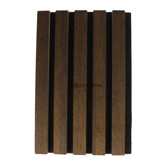 Oak/Walnut Acoustic Soundproofing Paneles Acusticos De Madera Laminada Slat Wood Panel