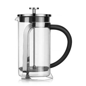 French Press Coffee Maker With 304 Stainless Steel Filters System, Heat Resistant Thickness Borosilicate French Press Glass