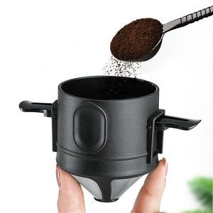 Reusable Stainless Steel Pour Over Coffee Filters Coffee Dripper, Paperless Portable Collapsible Coffee Make For Travel Camping