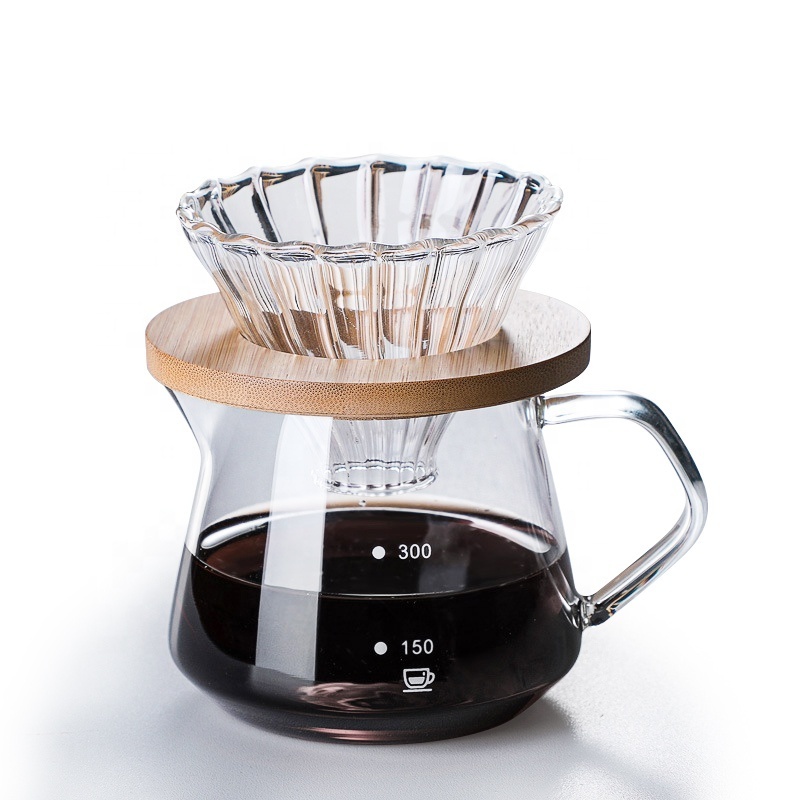 Pour Over Coffee Maker Set,Glass Carafe Coffee Server With Glass Coffee Dripper / Filter And Kettle / Pot,Drip Coffee Maker Set