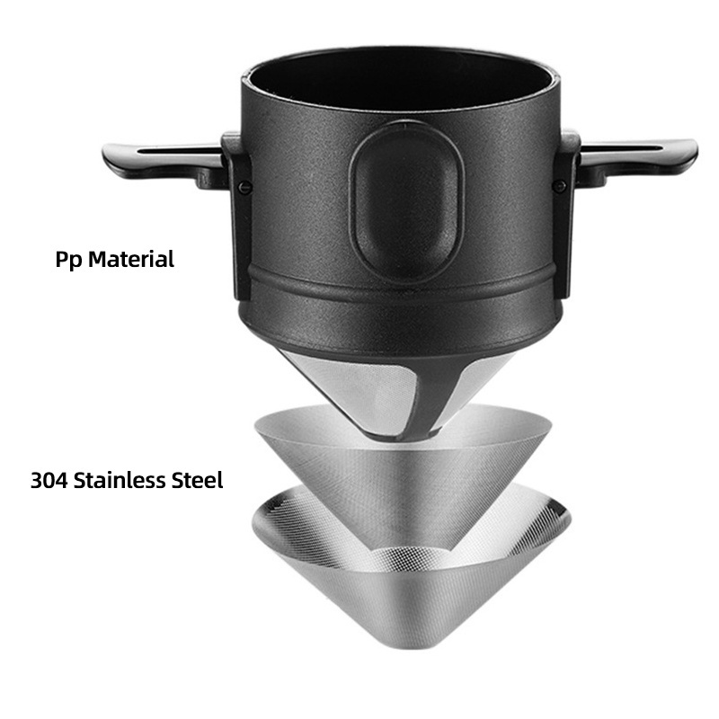 Reusable Stainless Steel Pour Over Coffee Filters Coffee Dripper, Paperless Portable Collapsible Coffee Make For Travel Camping