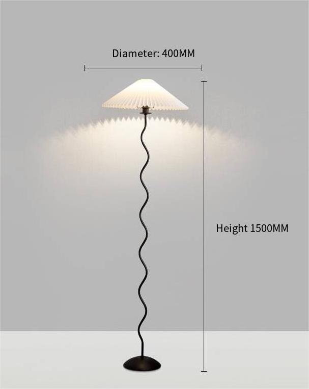 creative Modern Nordic style wave umbrella Ruffle collar iron art floor lamp standing modern for living room