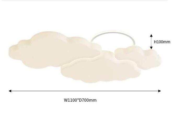 Modern cream full spectrum variable light three-color light cloud Led Acrylic Ceiling Light for bedroom