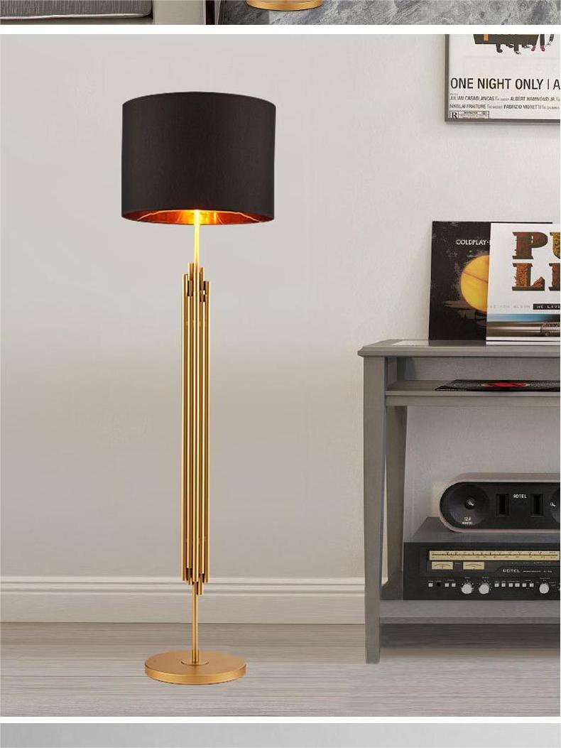 Modern luxury lights decoration Stainless steel lacquered cloth gold floor lamp standing modern for living room