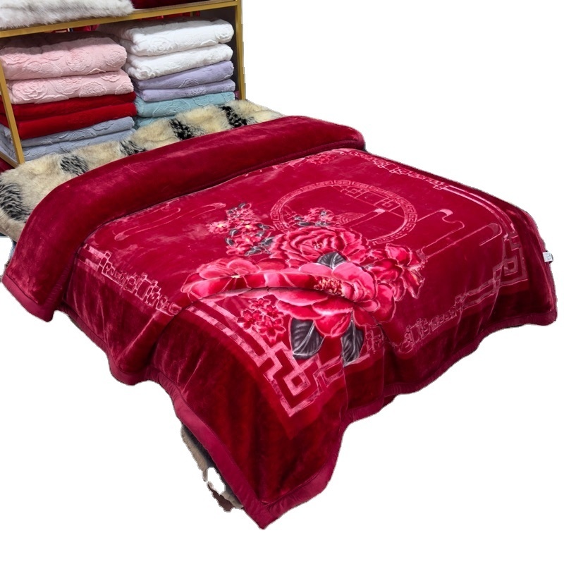 Super Soft King Size Thick Big Heavy Embossing Mink Blanket Morocco Turkey Style Manufacturer Fleece Raschel Blanket