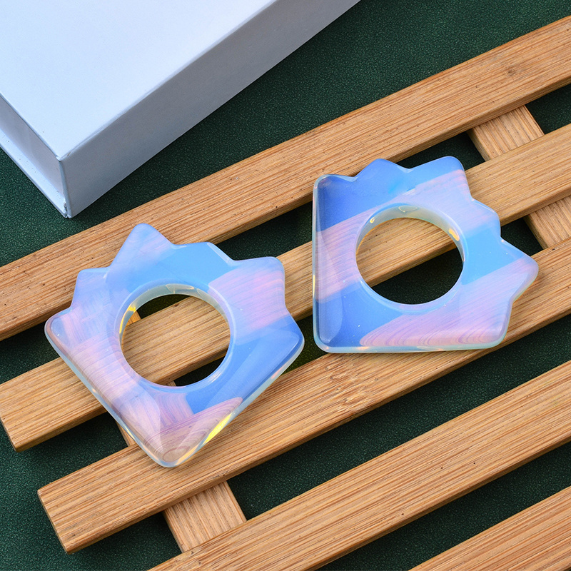 Hot Selling Ring Shape Facial Guasha Tool OEM/ODM Anti-aging Jade Gus Sha Skincare Massager Custom Logo Opalite Face Gua Sha