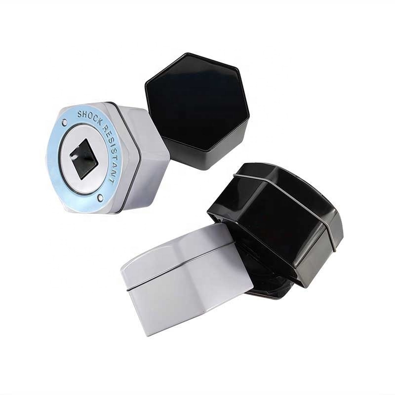 Wholesale spot frosted iron universal packaging box, original hexagonal Casio watch iron box with sponge lining