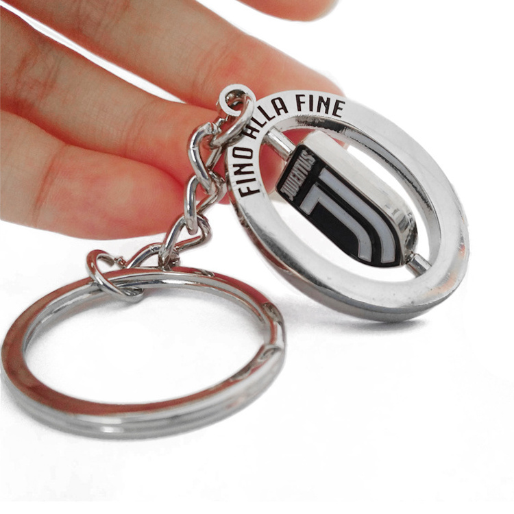 Promotion rotate keychains enamel keychain rings custom spinning keychain for gifts metal resin acrylic keyring