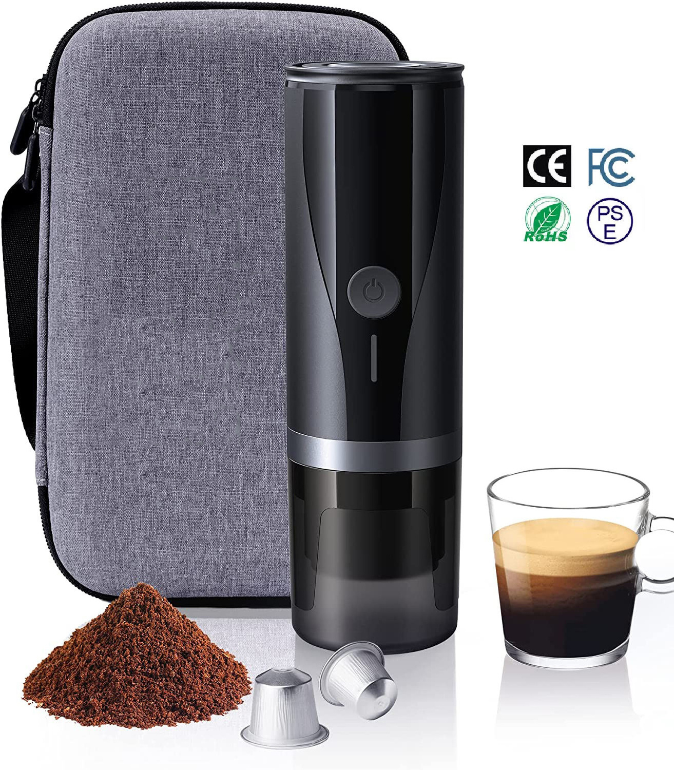 Portable Espresso Automatic Coffee Machine Coffee Capsule Maker Car Service Equipment Single Serve Coffee Maker Battery OEM ABS